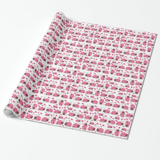 Glosswrapping Paper Pink Ladybug Geschenkpapier (Ungerollt)