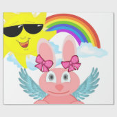 Glosswrapping Paper, Rainbow Rabbit Sun Geschenkpapier (Flach)