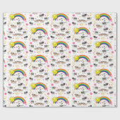 Glosswrapping Paper, Rainbow Sun Clouds Cows Geschenkpapier (Flach)