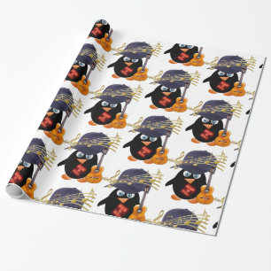 Glosswrapping Paper, Rock'n'Roll Pinguin Guitar Geschenkpapier