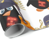 Glosswrapping Paper, Rock'n'Roll Pinguin Guitar Geschenkpapier (Rolleneckpunkt)