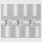 Glosswrapping Paper Silver Floral Geschenkpapier (Flach)