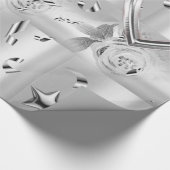 Glosswrapping Paper Silver Floral Geschenkpapier (Ecke)