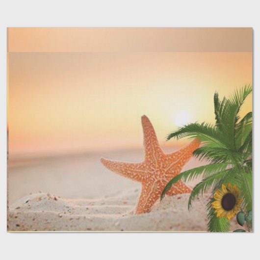 Glosswrapping Paper Starfish Beach Geschenkpapier (Flach)