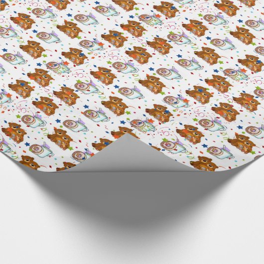 Glosswrapping Paper Teddy Bär Geschenkpapier (Ecke)