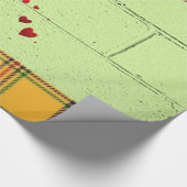 Glosswrapping Paper Teddy Bären Green Kariert Geschenkpapier (Ecke)