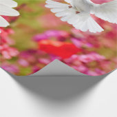 Glosswrapping Paper, White Daisy Dove Pink Floral Geschenkpapier (Ecke)