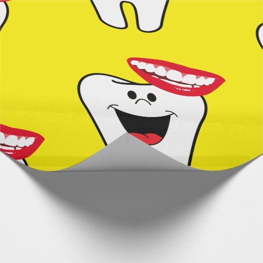 Glosswrapping Paper, Zähne Lächeln Zahngelb Geschenkpapier (Ecke)