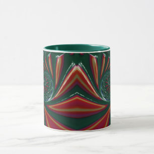 GLOSSY 3D Glossy Green Xmas Fraktal ~ Tasse