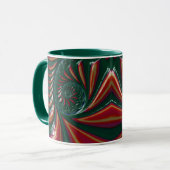 GLOSSY 3D Glossy Green Xmas Fraktal ~ Tasse (Vorderseite Links)