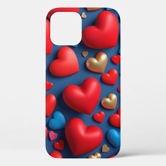 Glossy 3d herzen Case-Mate iPhone hülle (Rückseite)