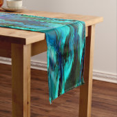 Glossy angefärbt von blau bis cyan, rötliche Fleck Großer Tischläufer (Beispiel)