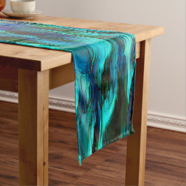 Glossy angefärbt von blau bis cyan, rötliche Fleck Großer Tischläufer