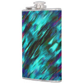 Glossy angefärbt von blau bis cyan, und rote Fleck Flachmann (Links)