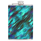 Glossy angefärbt von blau bis cyan, und rote Fleck Flachmann (Vorderseite)