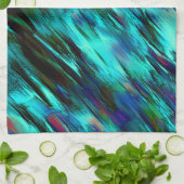 Glossy angefärbt von cyan bis blau, und rote Fleck Geschirrtuch (Gefaltet)