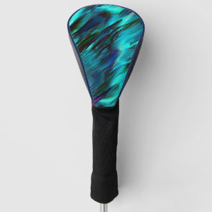 Glossy angefärbt von cyan bis blau, und rote Fleck Golf Headcover