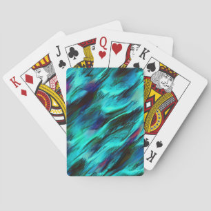 Glossy angefärbt von cyan bis blau, und rote Fleck Spielkarten