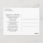 Glossy Aquamarin Blue Green Abschluss Ankündigung Postkarte (Rückseite)