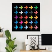 Glossy Arrows Set Vibrant Directional Pointers Poster (Heimbüro)