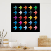 Glossy Arrows Set Vibrant Directional Pointers Poster (Küche)