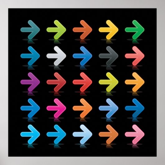 Glossy Arrows Set Vibrant Directional Pointers Poster (Vorne)