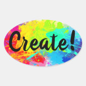 Glossy Aufkleber mit Spritzer Paints (Vorderseite)