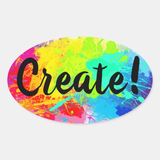 Glossy Aufkleber mit Spritzer Paints (Vorderseite)