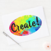 Glossy Aufkleber mit Spritzer Paints (Umschlag)