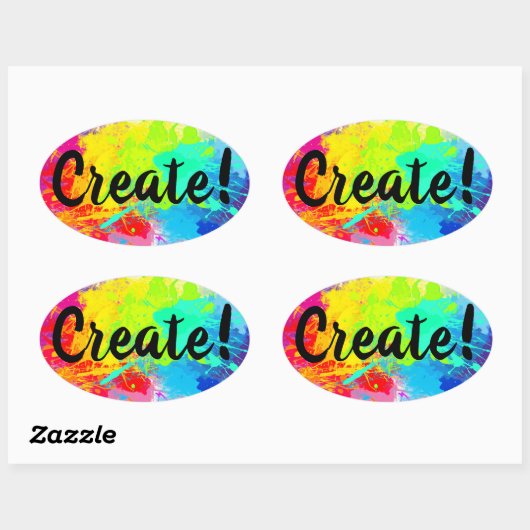 Glossy Aufkleber mit Spritzer Paints (Blatt)