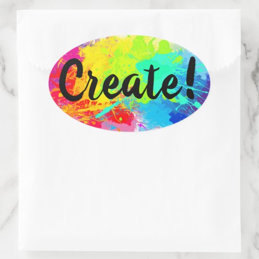 Glossy Aufkleber mit Spritzer Paints (Tasche)