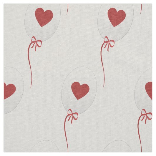 Glossy Balloon Red Hearts Pattern Stoff (Muster)