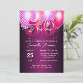 Glossy Balloons Fantastische 50. Geburtstagsparty Einladung (Stehend Vorderseite)