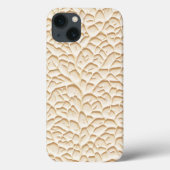 Glossy Beige iPhone Case with Textured Relief (Rückseite)