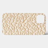 Glossy Beige iPhone Case with Textured Relief (Rückseite (Horizontal))
