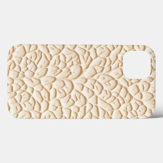 Glossy Beige iPhone Case with Textured Relief (Rückseite (Horizontal))