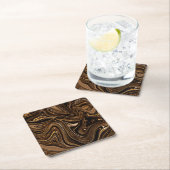 Glossy Brown Fluid in der Dunkelheit Rechteckiger Pappuntersetzer (Vor Ort)