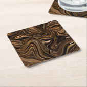 Glossy Brown Fluid in der Dunkelheit Rechteckiger Pappuntersetzer (angewinkelt)