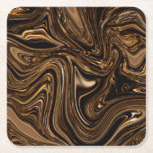 Glossy Brown Fluid in der Dunkelheit Rechteckiger Pappuntersetzer (Vorderseite)