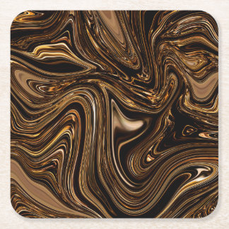 Glossy Brown Fluid in der Dunkelheit Rechteckiger Pappuntersetzer