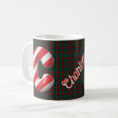 Glossy Candy Cane Striped Christmas Letter C Kaffeetasse (Vorderseite Links)
