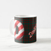 Glossy Candy Cane Striped Christmas Letter D Kaffeetasse (Vorderseite Links)