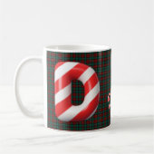 Glossy Candy Cane Striped Christmas Letter D Kaffeetasse (Links)