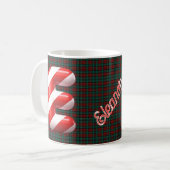 Glossy Candy Cane Striped Christmas Letter E Kaffeetasse (Vorderseite Links)