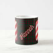 Glossy Candy Cane Striped Christmas Letter H Kaffeetasse (Mittel)