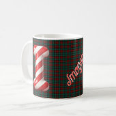 Glossy Candy Cane Striped Christmas Letter I Kaffeetasse (Vorderseite Links)