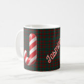 Glossy Candy Cane Striped Christmas Letter J Kaffeetasse (Vorderseite Links)