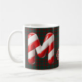 Glossy Candy Cane Striped Christmas Letter M Kaffeetasse (Links)