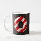 Glossy Candy Cane Striped Christmas Letter O Kaffeetasse (Links)