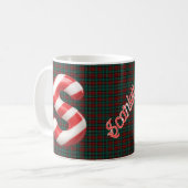 Glossy Candy Cane Striped Christmas Letter S Kaffeetasse (Vorderseite Links)